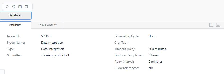 Figure: Task attributes in the workflow monitor