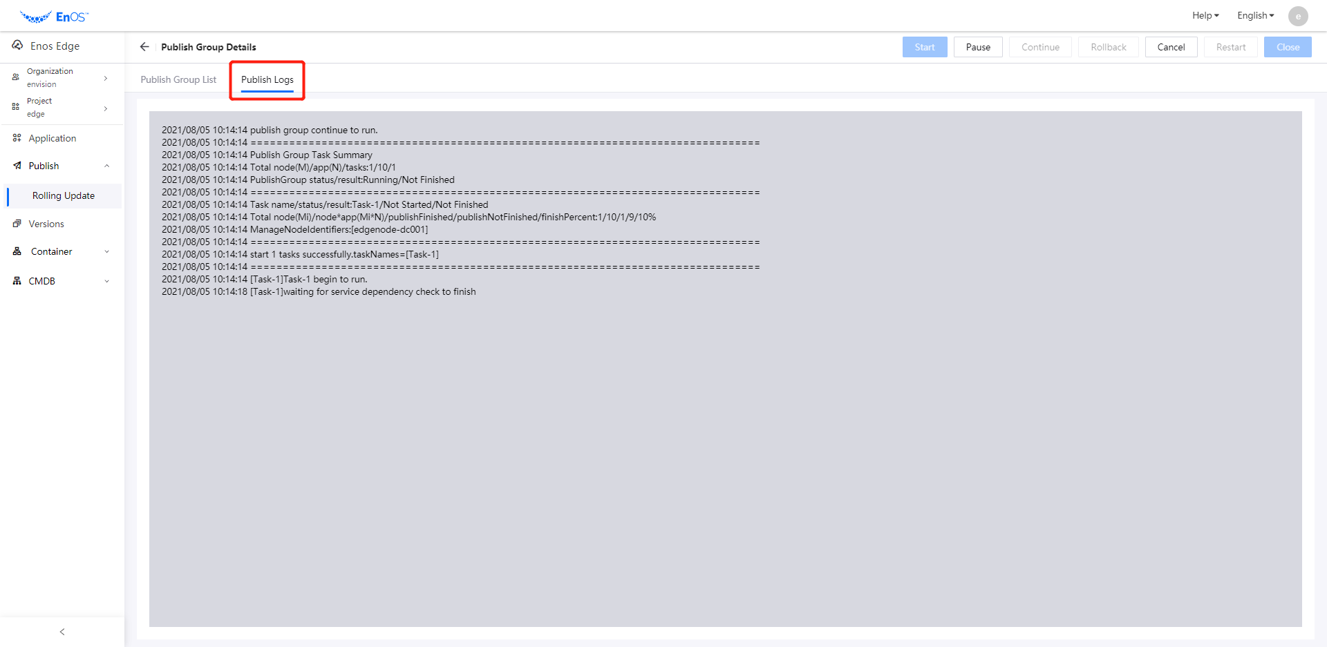 Publish Container Versions — EnOS™ Edge documentation