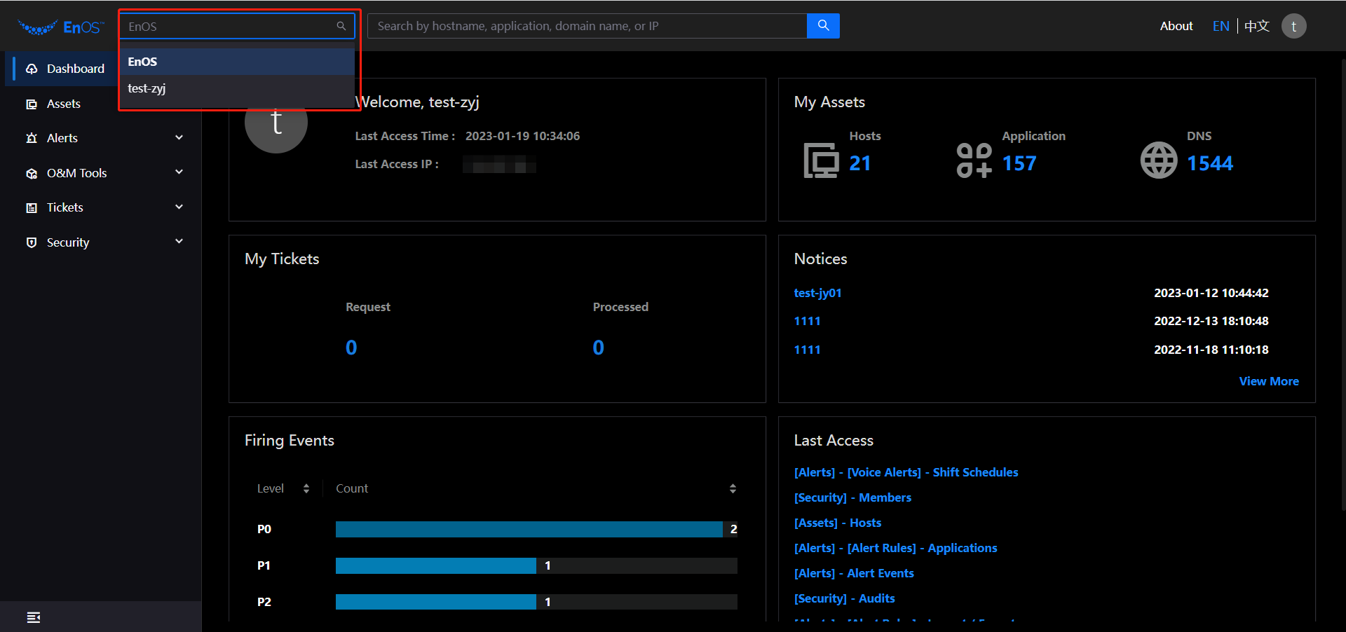 Dashboard — EnOS™ Enterprise Operation Center documentation